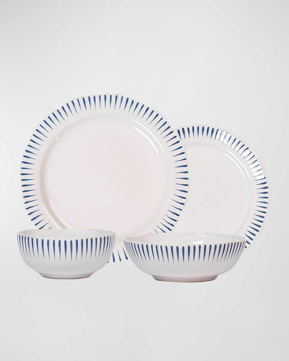 Sitio Stripe Delft Blue 4-Piece Place Setting